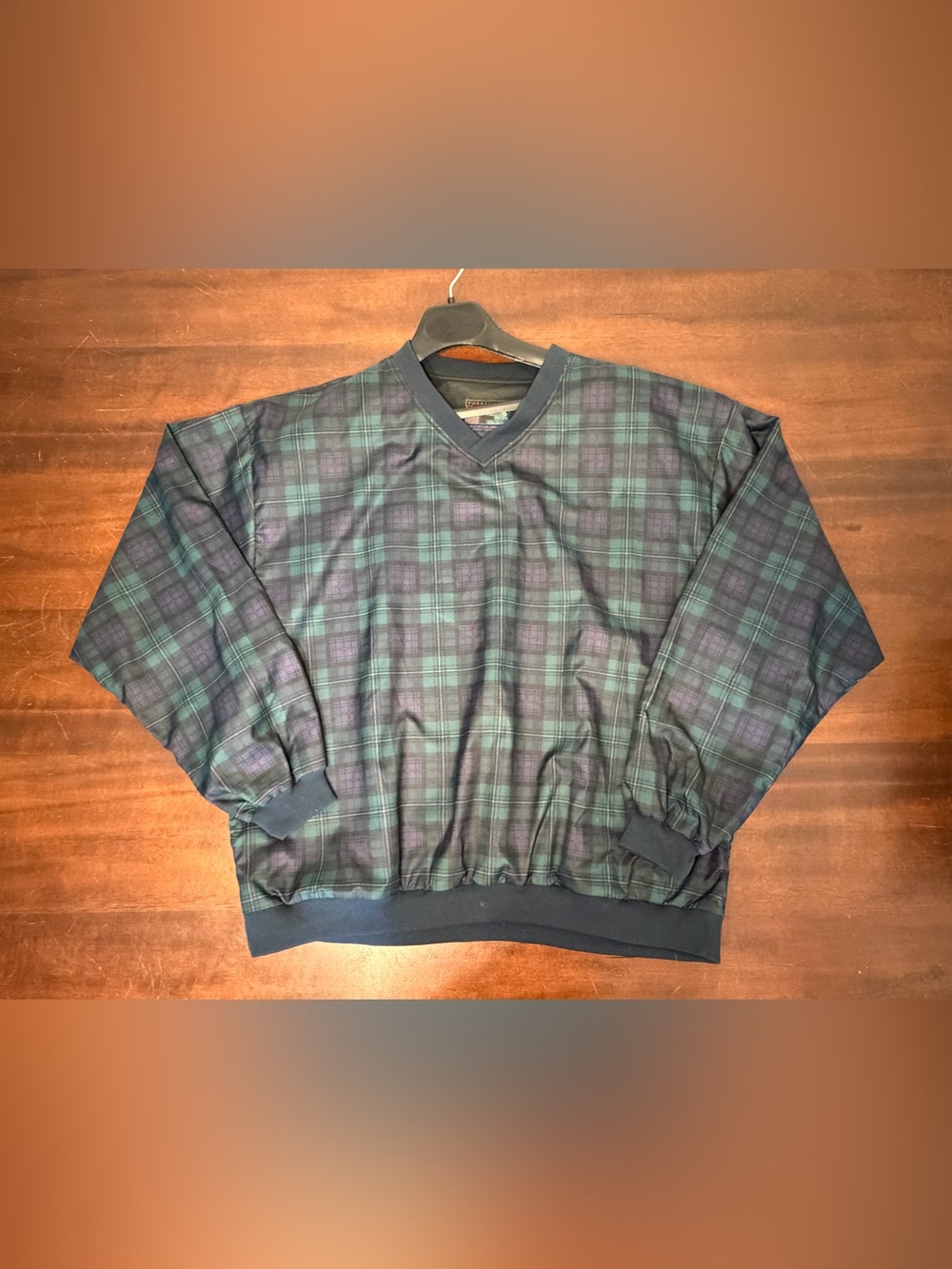 Men's Plaid Windbreaker Jacket - Green/Black